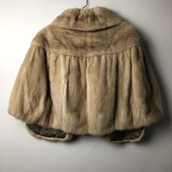 VTG 40s Blond Mink Fur Cape - Picture 8 of 16